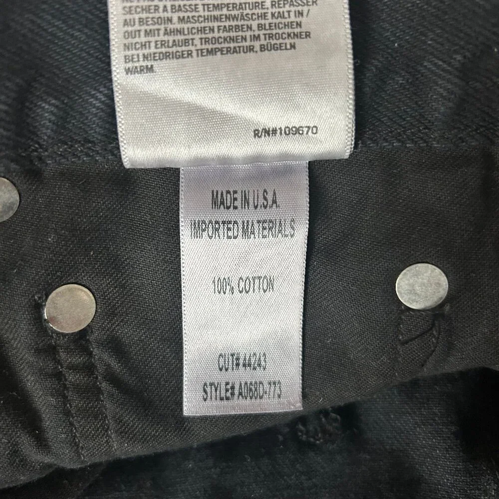 AGOLDE Parker Raw Hem Black Distressed Denim Mini Skirt Women's Size 25 - Picture 6 of 9